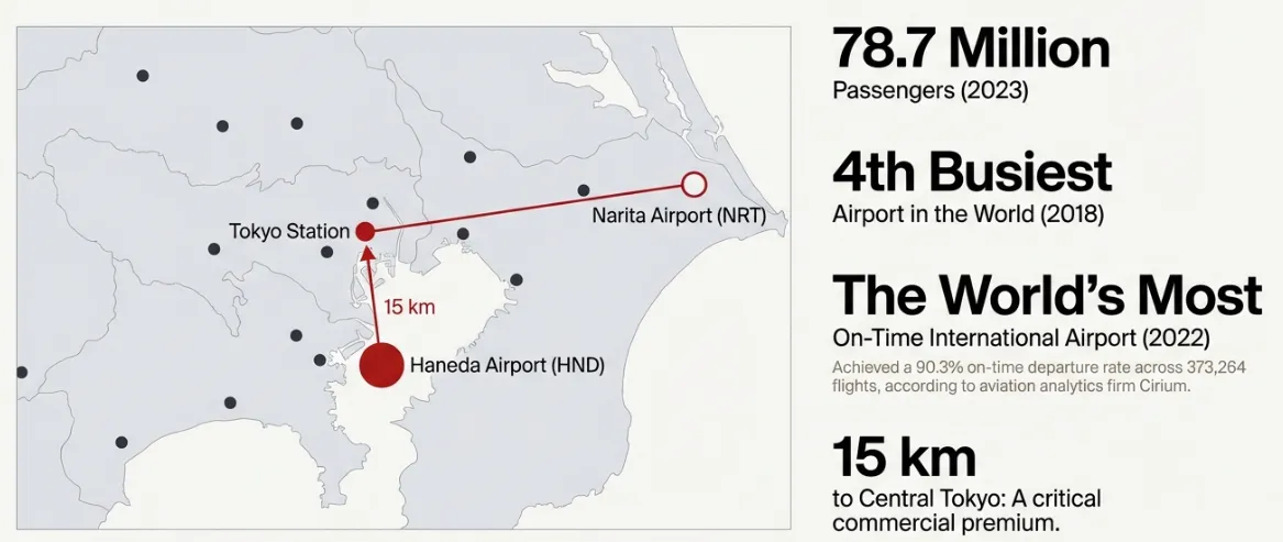 Haneda Airport HND Tokyo facility interior showing modern airport amenities