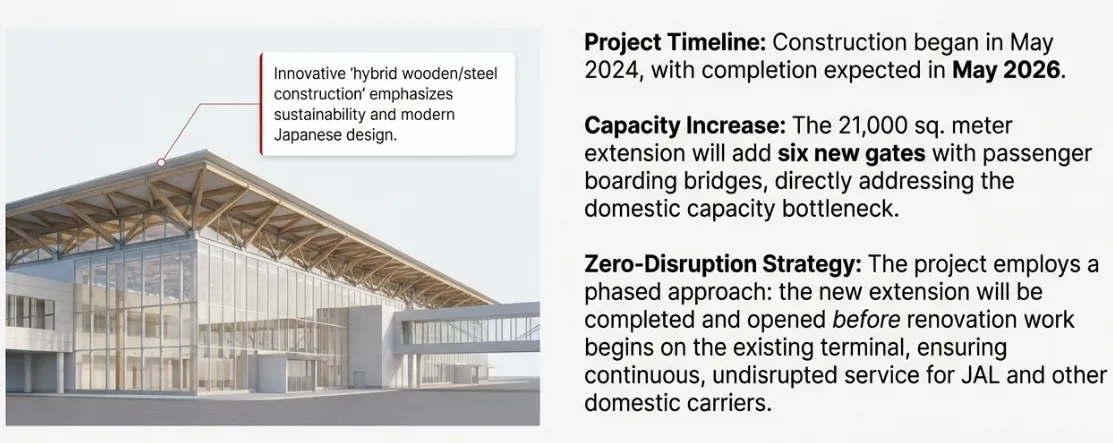 Tokyo Haneda Terminal 1 extension project completion scheduled for May 2026