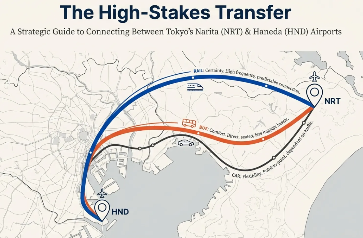 Traveler checking flight information for Haneda to Narita transfer