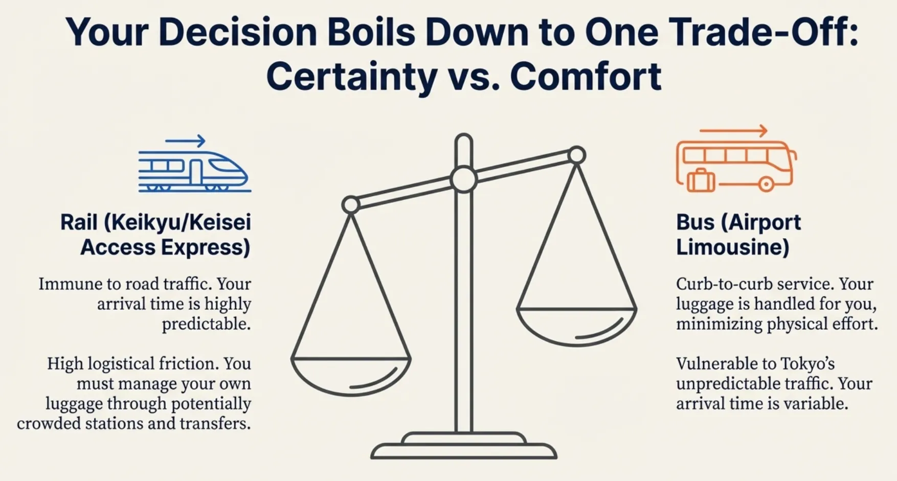 Train and bus comparison for Haneda to Narita airport transfer in Tokyo